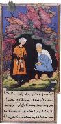 unknow artist The Hindu king Dabshalim visits Bidpay the Brahmin in his cave to learn the secret of the animal fables of Kalila and Dimna oil painting picture wholesale